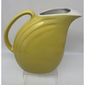 Art Deco Hull NORA Canary Yellow Pitcher Handle Ice Lip Made In USA Vintage